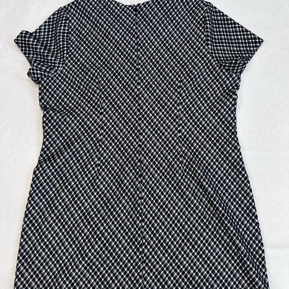 SPANX Jacquard Ponte Plaid Black White Mini Dress Size 1X Long Sleeve EUC - Picture 6 of 13